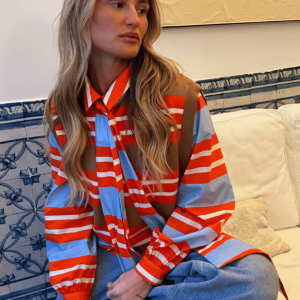 Never Fully Dressed MULTI STRIPE TIE SHIRT