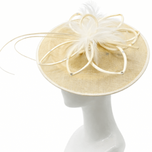 Failsworth Millinery Shaped Sinamay Disc in Ivory