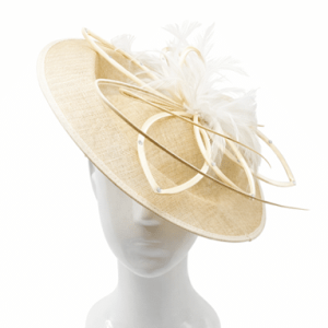 Failsworth Millinery Shaped Sinamay Disc in Ivory