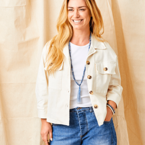 Suzy D Greer Gaberdine Jacket With Front Pocket