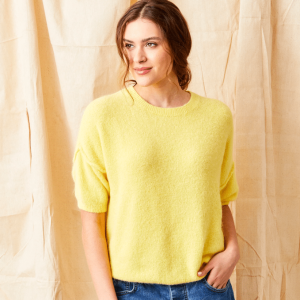 Suzy D Jesse Baby Alpaca ¾ Sleeve Knit Sweater