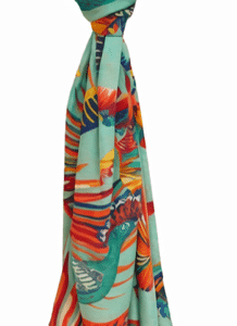 Lettuce Tropical Print Scarf