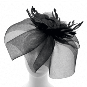 Black Rose with Net Fascinator by Failsworth