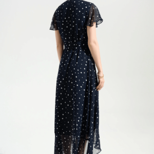Joseph Ribkoff Signature | Chiffon Print Wrap Dress With Ruffle Detail