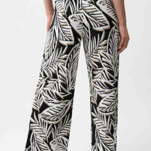 Joseph Ribkoff Silky Knit Tropical Print Wide Leg Pull-On Pants