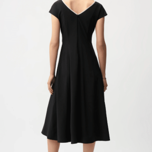Joseph Ribkoff Stretch Woven Colour Block Fit and Flare Dress With Sash