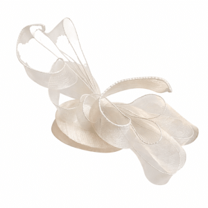 White Crin & Sinamay Pillbox Headband Fascinator