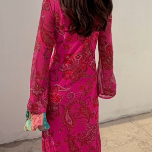 Never Fully Dressed Pink Paisley Mesh Dress