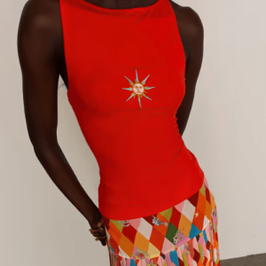 Never Fully Dressed Sun Twisted Strap Tank Orange