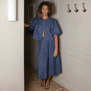 Chalk Gloria Skirt | Dark Denim