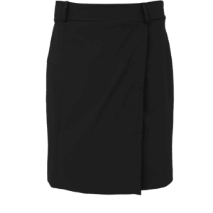 Black Colour short wrap-look skirt - Black