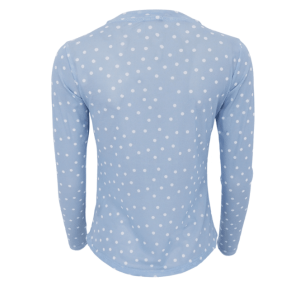 Black Colour Annie mesh blouse - Light Blue Dot