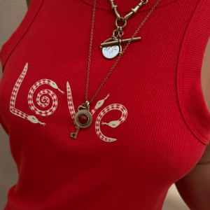 Never Fully Dressed Red Snake Love Rib Tank