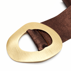 Suzy D Margherita Shimmer Leather belt in Brown