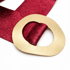 Suzy D Margherita Shimmer Leather belt in Rust