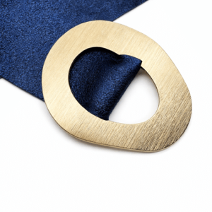 Suzy D Margherita Shimmer Leather belt in Navy