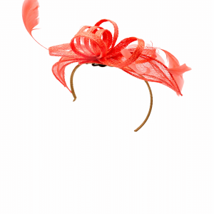 Failsworth Millinery Aliceband Sinamay Fascinator in Papaya