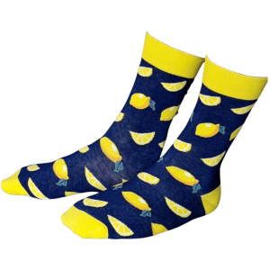 Zesty Lemon Socks in Navy