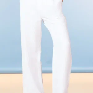 Alison Sheri WHITE LINEN BLEND PANTS