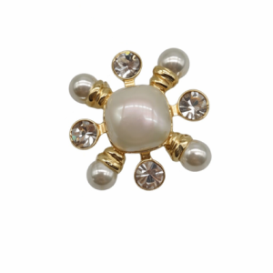 Love Rocks “Queen Victoria” Pearl & Crystal Brooch 