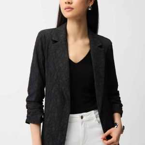 Joseph Ribkoff Woven Jacquard Texture Boxy Blazer