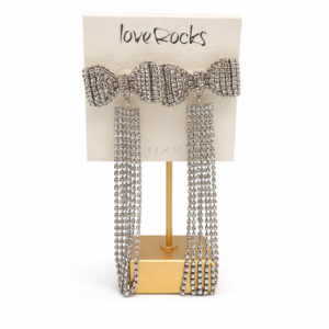 Love Rocks Crystal Bow Drop Earrings 