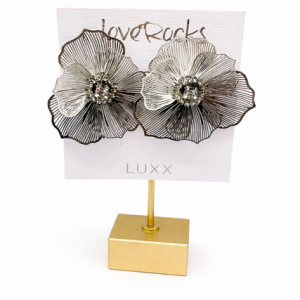 Love Rocks Filigree Flower Earrings 