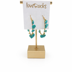Love Rocks Turquoise Chip Hoop Earrings 