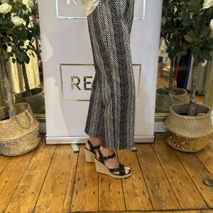 Robell Efi Relaxed Fit Black/White Trousers