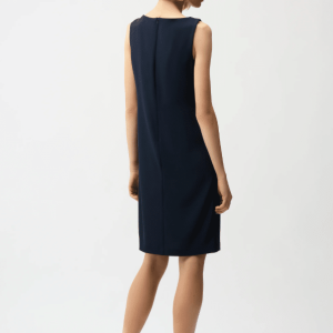 Joseph Ribkoff Woven Twill Shift Dress With Asymmetrical Neckline