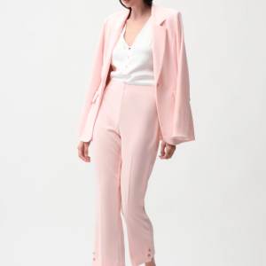 Joseph Ribkoff Silky Knit Crop Pull-On Pants With Gold Buttons