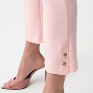 Joseph Ribkoff Silky Knit Crop Pull-On Pants With Gold Buttons