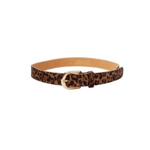 Black Colour Smilla suede belt - Taupe Leopard
