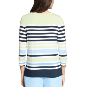 Betty Barclay Striped Top - Green & Light Blue