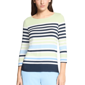 Betty Barclay Striped Top - Green & Light Blue