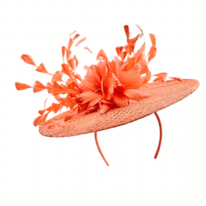 Failsworth Papaya Feathered Disc Fascinator