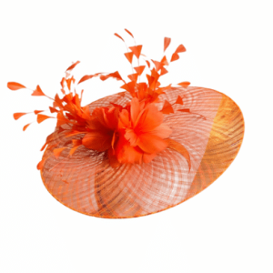 Failsworth Papaya Feathered Disc Fascinator