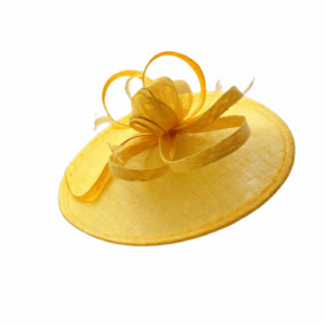 Failsworth Sinamay Disc on headband Mimosa