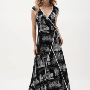 Joseph Ribkoff Silky Knit Conversational Print Fit And Flare Dress