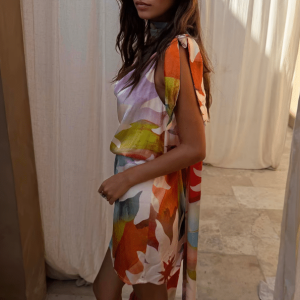 Never Fully Dressed Abstract Soleil Leila Mini Dress