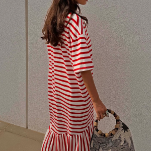 Never Fully Dressed Red Stripe Jersey Dress