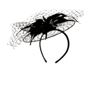Failsworth Black Floral Veil Fascinator