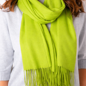 Tilley & Grace Cashmere-Mix Pashmina In Fluro Green