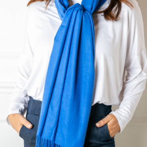 Tilley & Grace Cashmere-Mix Pashmina In Royal Blue