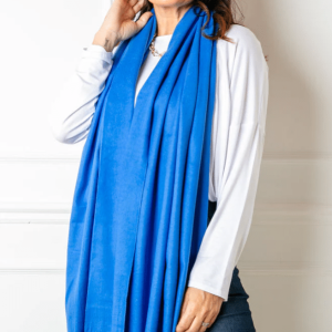 Tilley & Grace Cashmere-Mix Pashmina In Royal Blue