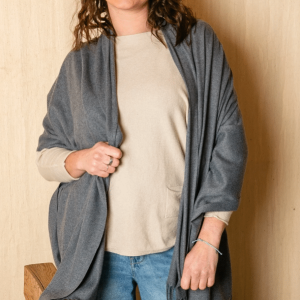 Tilley & Grace Cashmere-Mix Pashmina In Charcoal