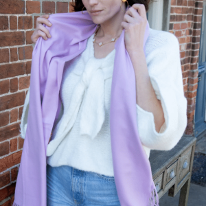 Tilley & Grace Cashmere-Mix Pashmina In Lilac