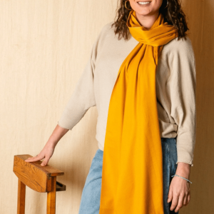 Tilley & Grace Cashmere-Mix Pashmina In Mustard