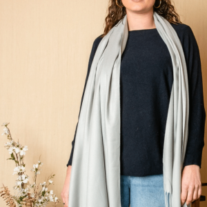 Tilley & Grace Cashmere-Mix Pashmina In Silver Grey