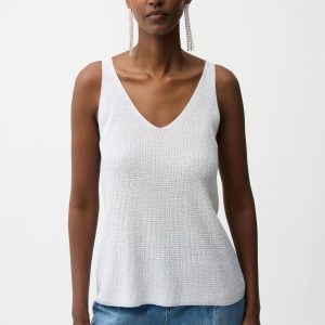 Joseph Ribkoff Metallic Knitted Camisole with Rhinestones